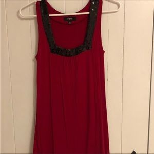 Red and black sequin dress